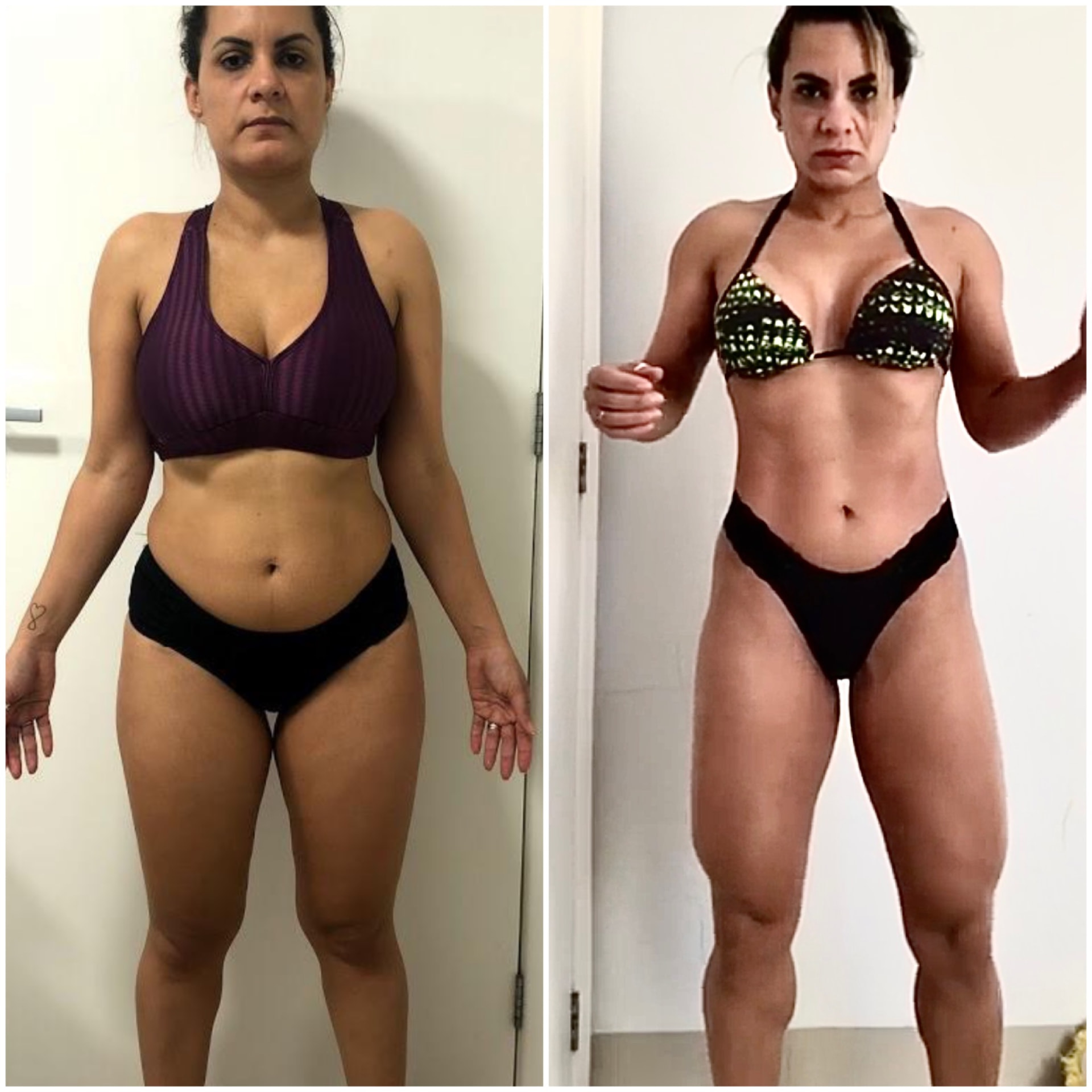 Antes e depois ilustrativo de Bianca L.
