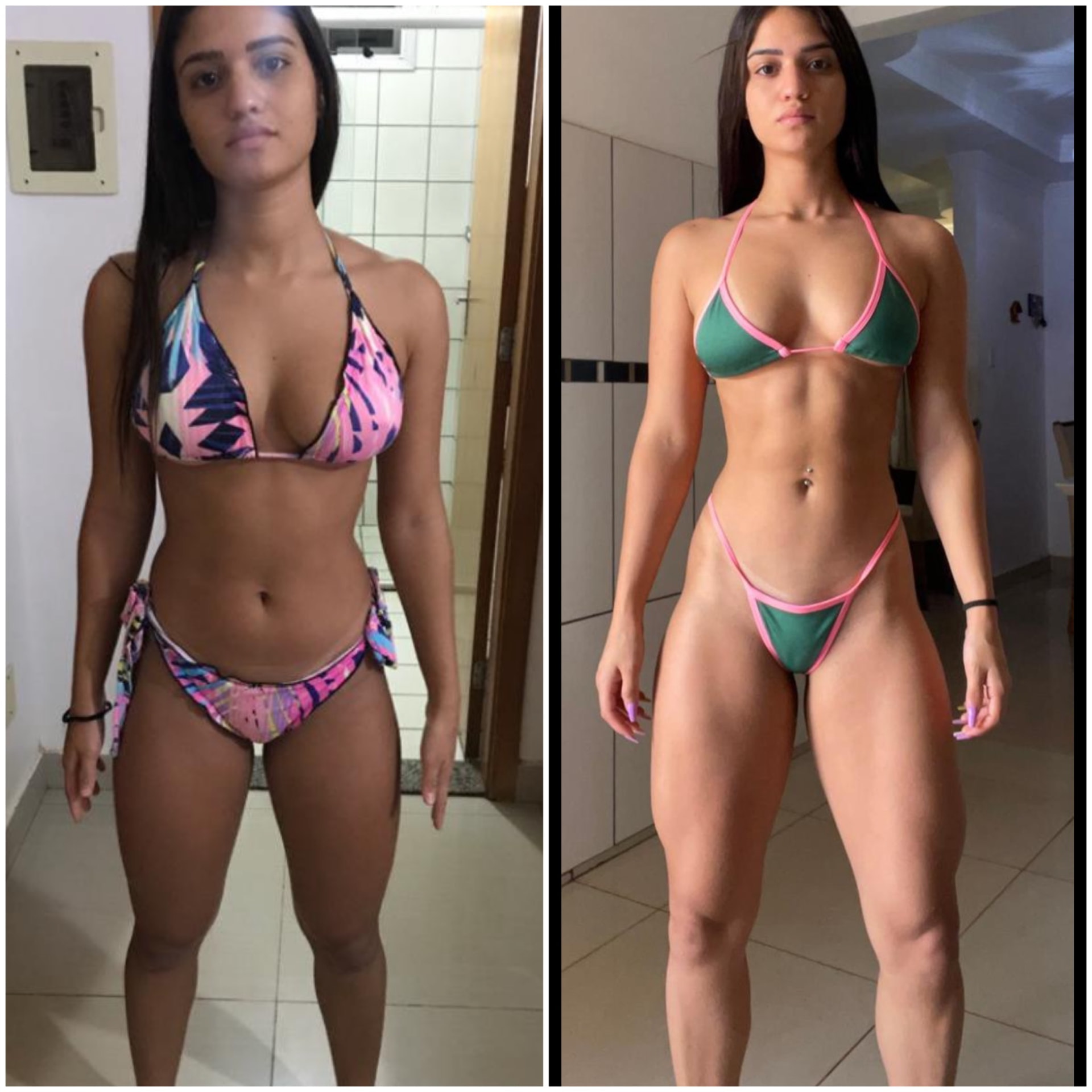 Antes e depois ilustrativo de Larissa M.